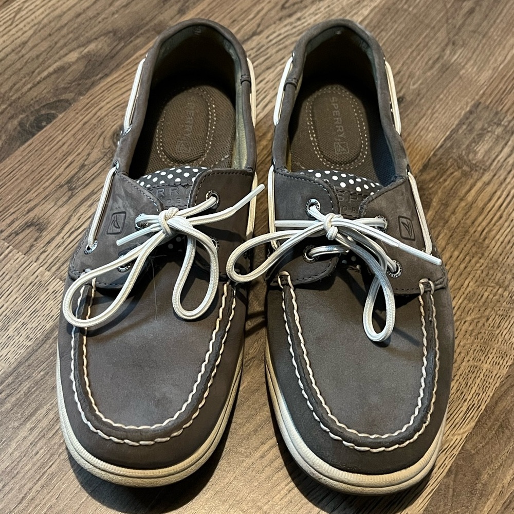 Sperry Top Sider Women Silver Polka Dot Boat Shoe